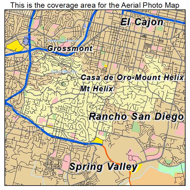 Casa de Oro Mount Helix, CA location map 