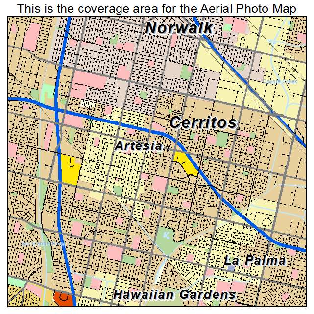 Cerritos, CA location map 