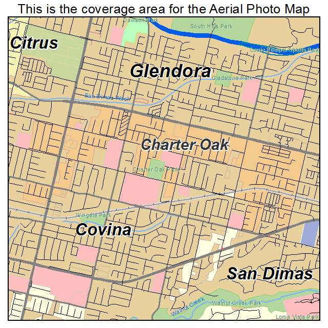 Charter Oak, CA location map 