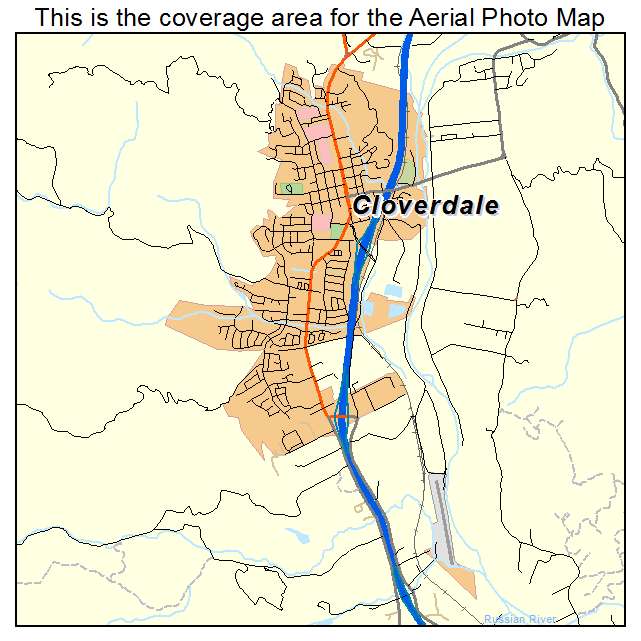 Cloverdale, CA location map 