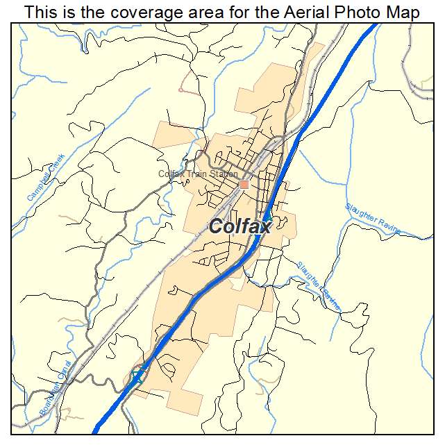 Colfax, CA location map 