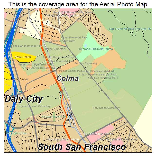 Colma, CA location map 