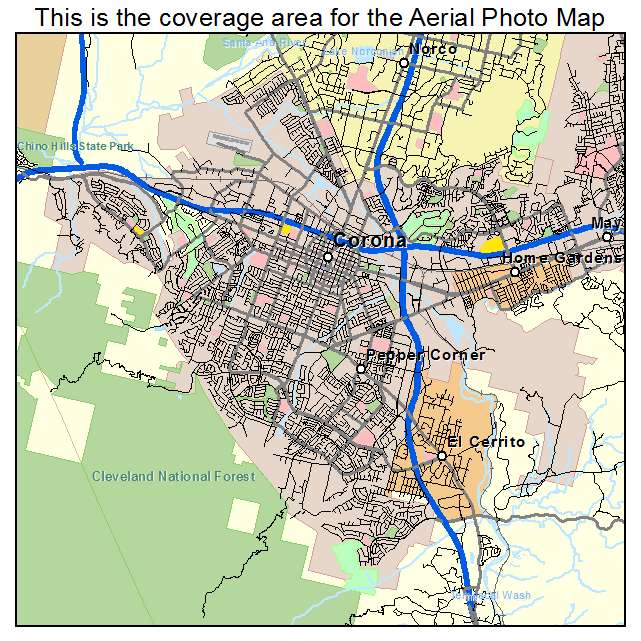 Corona, CA location map 