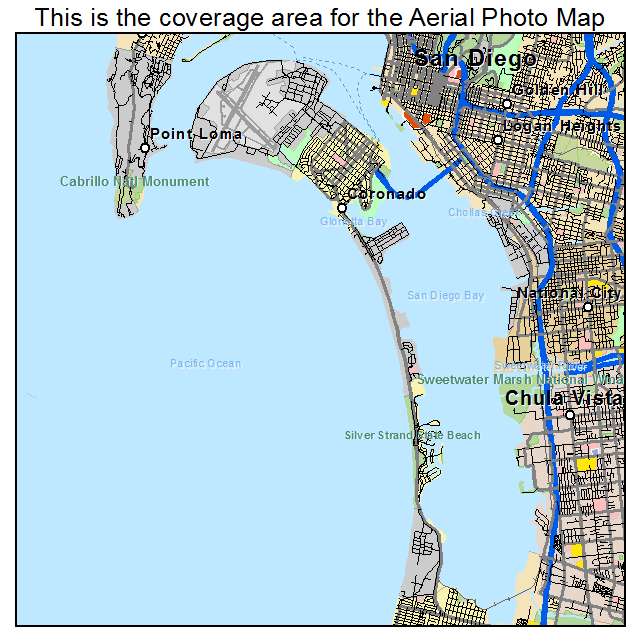 Coronado, CA location map 