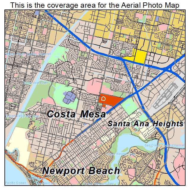 Costa Mesa, CA location map 