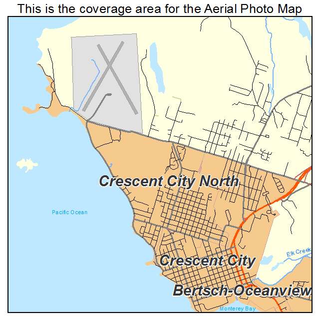 Crescent City North, CA location map 