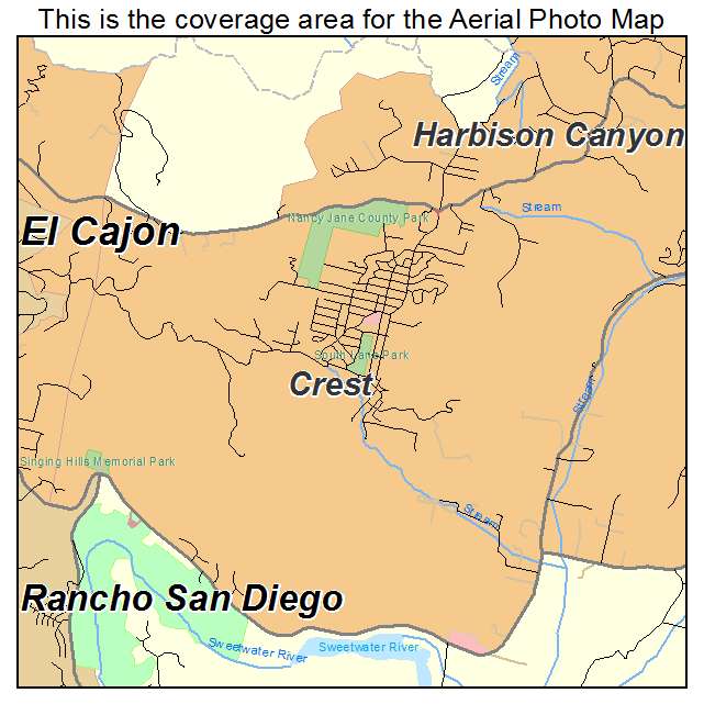 Crest, CA location map 