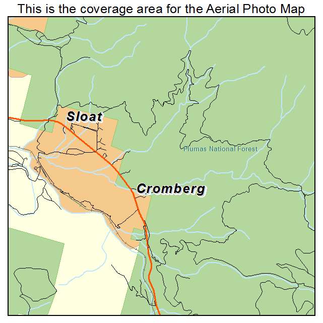 Cromberg, CA location map 