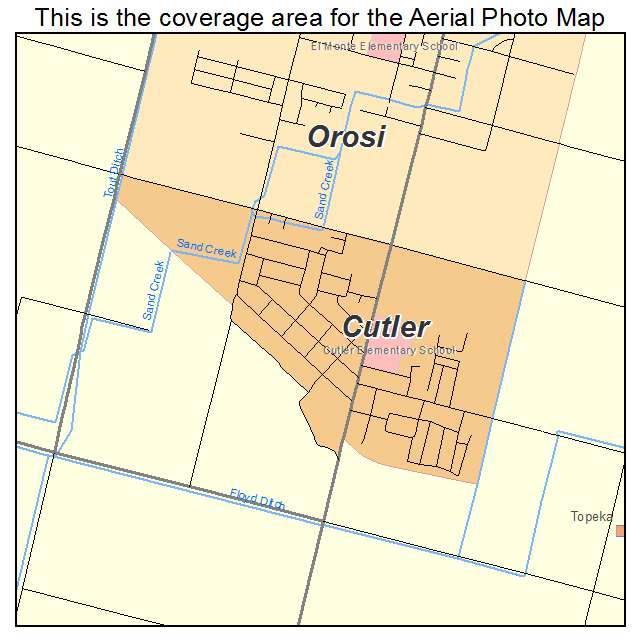 Cutler, CA location map 