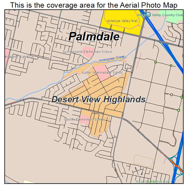 Desert View Highlands, CA location map 