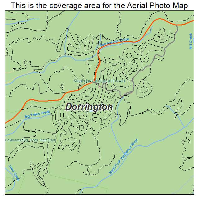 Dorrington, CA location map 