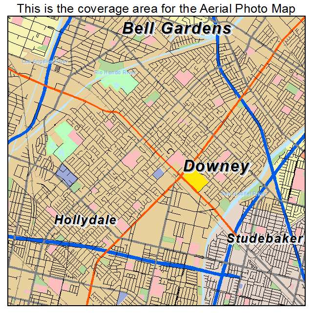 Downey, CA location map 