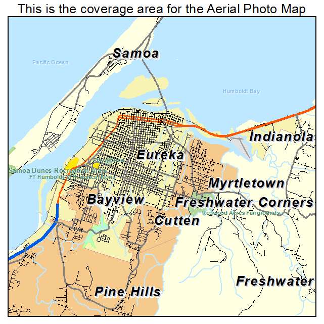 Eureka, CA location map 