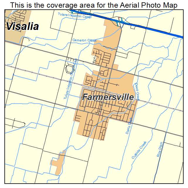 Farmersville, CA location map 