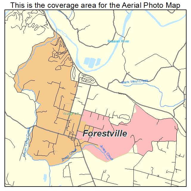 Forestville, CA location map 