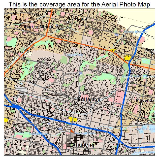 Fullerton, CA location map 