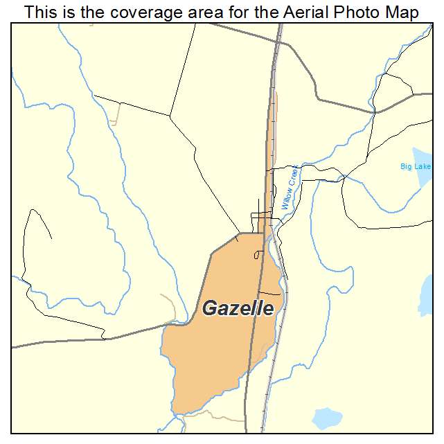 Gazelle, CA location map 