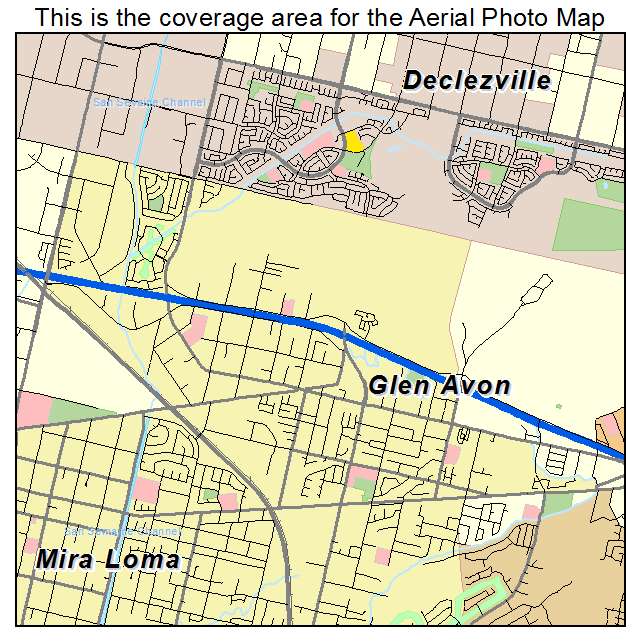 Glen Avon, CA location map 