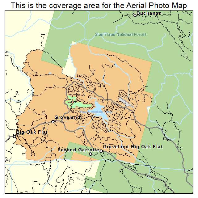 Groveland Big Oak Flat, CA location map 