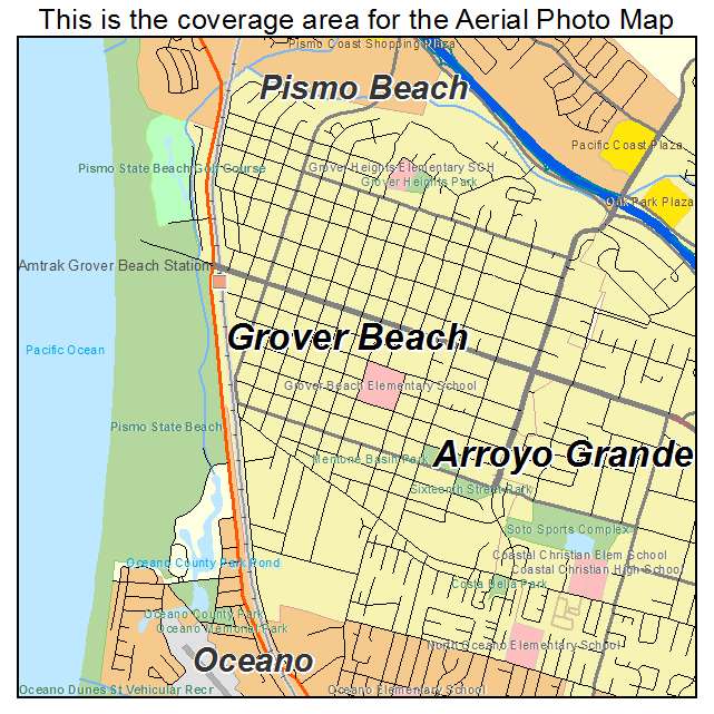 Aerial Photography Map of Grover Beach, CA California