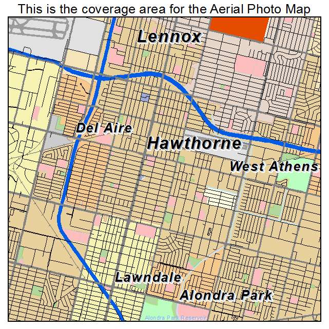 Hawthorne, CA location map 