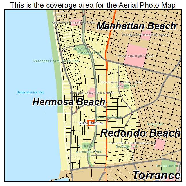 Hermosa Beach, CA location map 