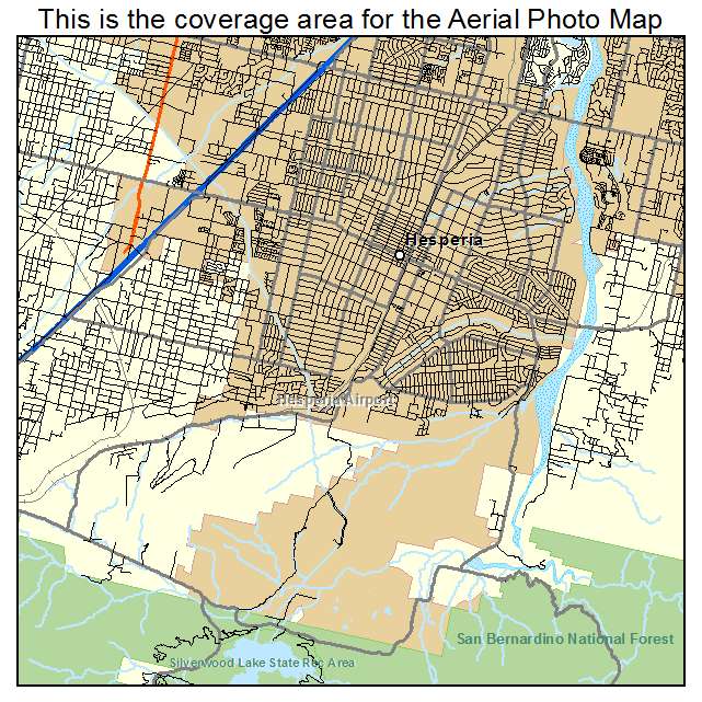 Aerial Photography Map of Hesperia, CA California