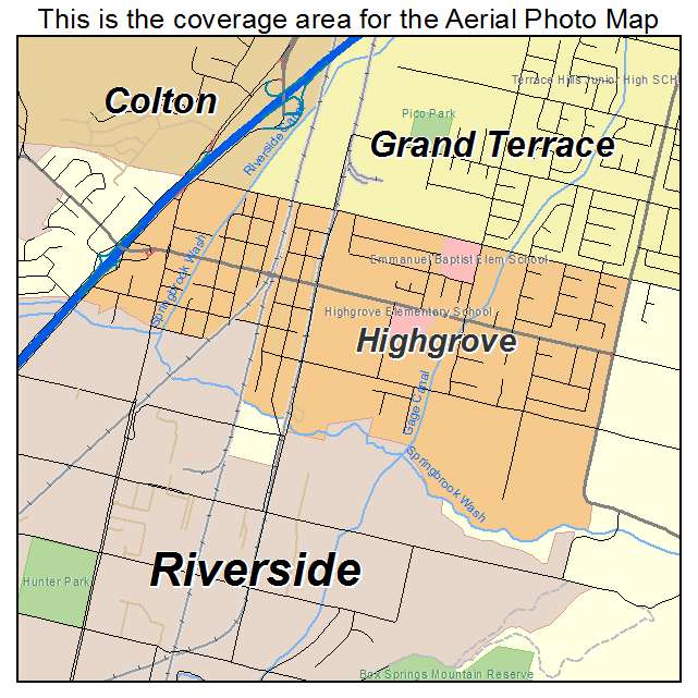 Highgrove, CA location map 