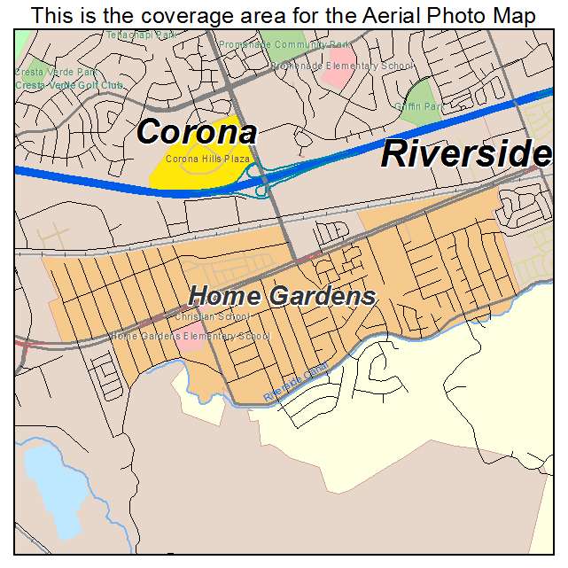 Home Gardens, CA location map 