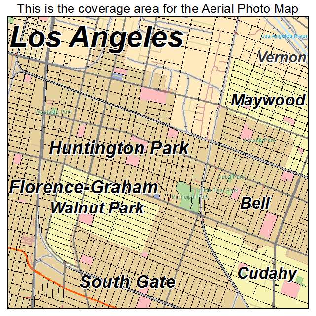 Huntington Park, CA location map 