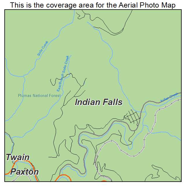 Indian Falls, CA location map 