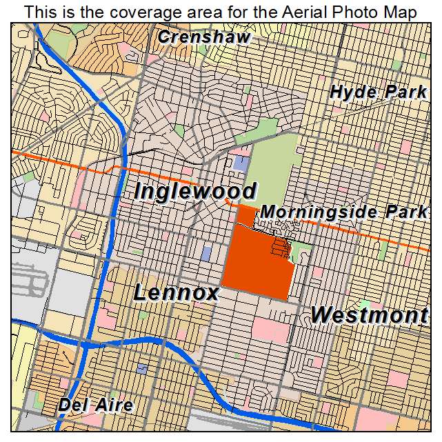Inglewood, CA location map 