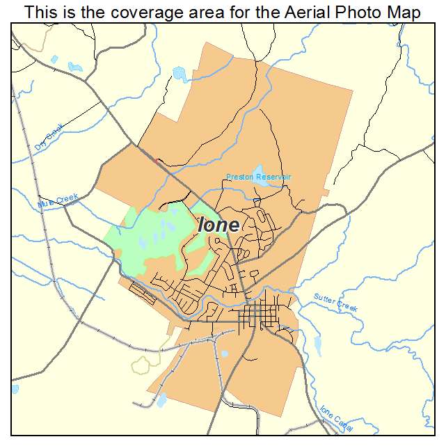 Ione, CA location map 
