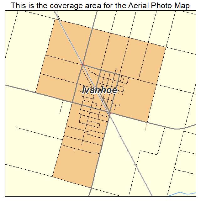 Ivanhoe, CA location map 