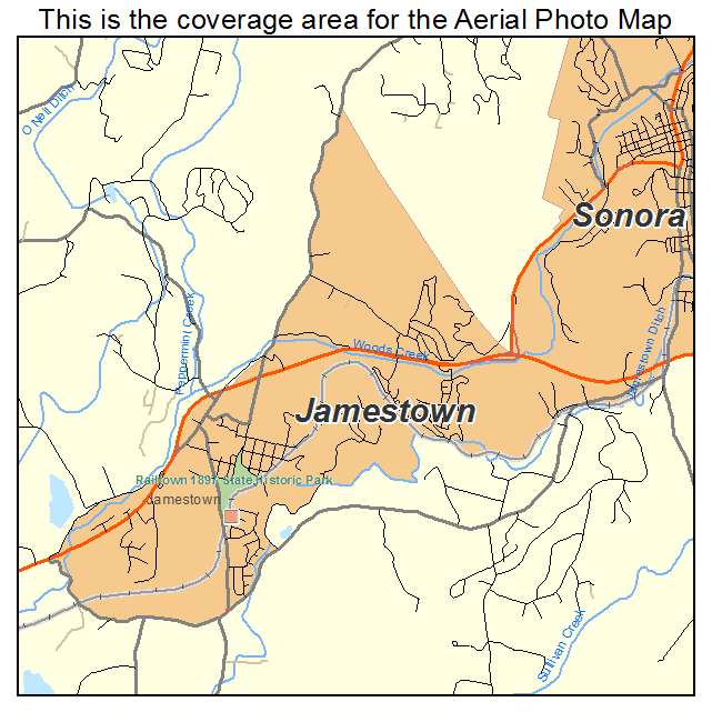 Jamestown, CA location map 