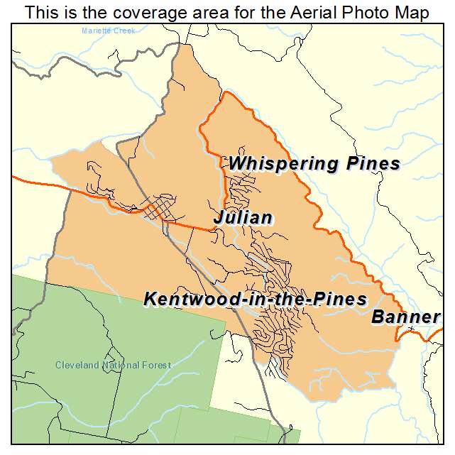 Julian, CA location map 