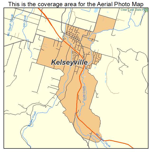 Kelseyville, CA location map 