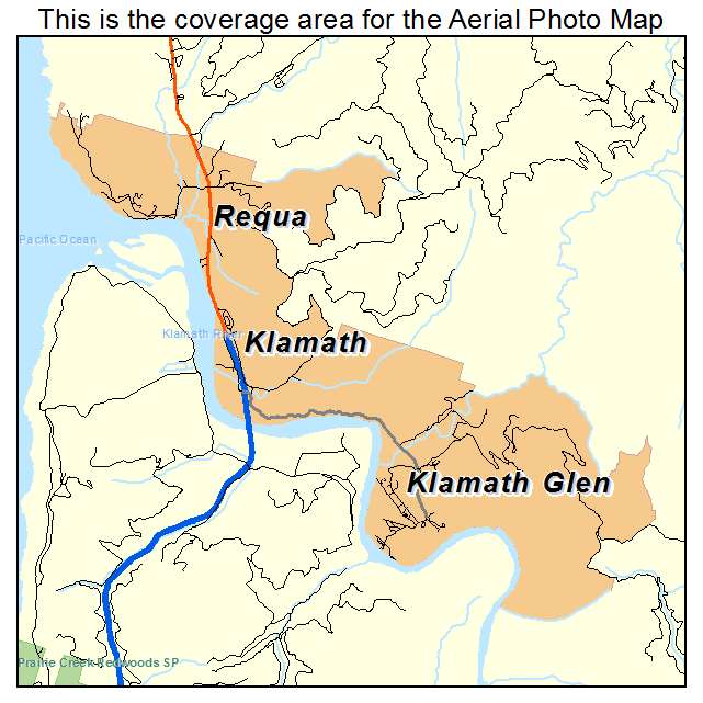 Klamath, CA location map 