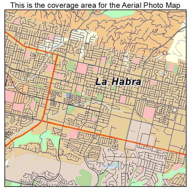 Aerial Photography Map Of La Habra Ca California
