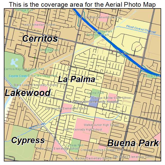 La Palma, CA location map 