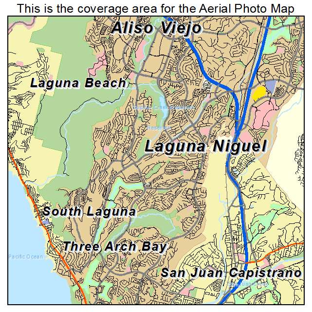 Aerial Photography Map Of Laguna Niguel Ca California