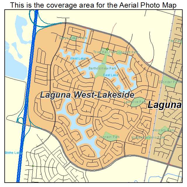 Laguna West Lakeside, CA location map 