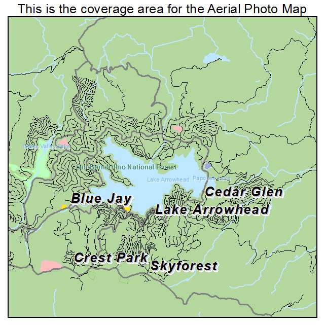 Lake Arrowhead, CA location map 
