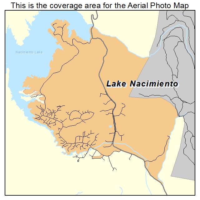 Lake Nacimiento, CA location map 