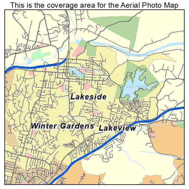 Lakeside, CA location map 
