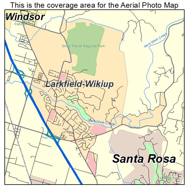 Larkfield Wikiup, CA location map 