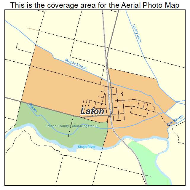 Laton, CA location map 