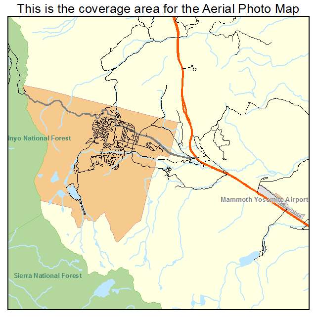 Mammoth Lakes, CA location map 