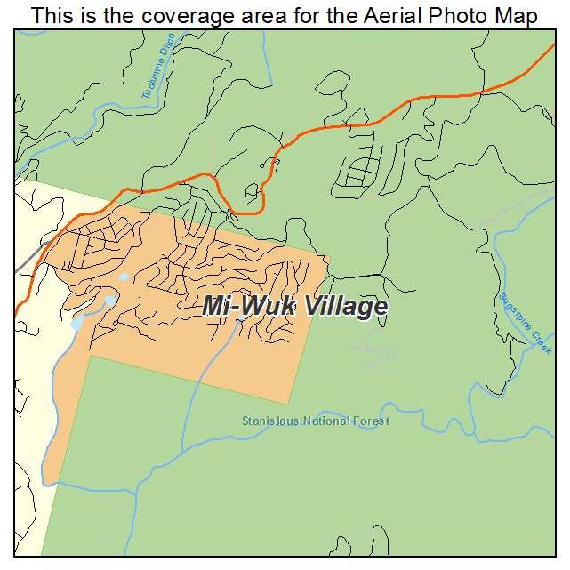 Mi Wuk Village, CA location map 
