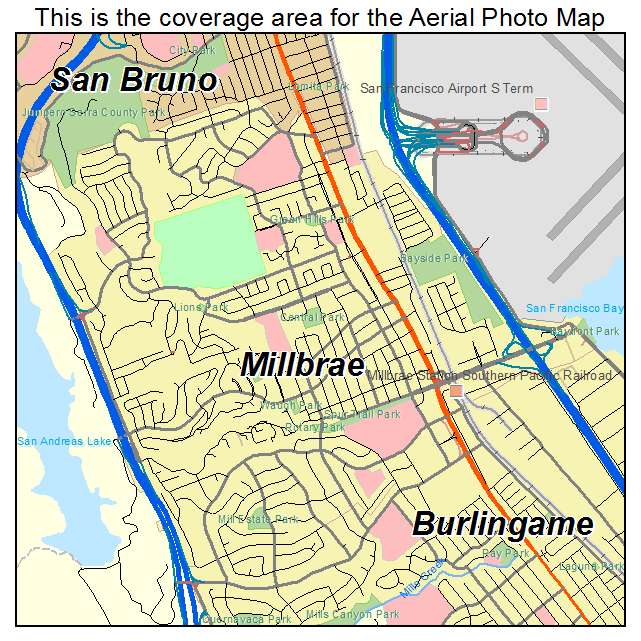 Millbrae, CA location map 